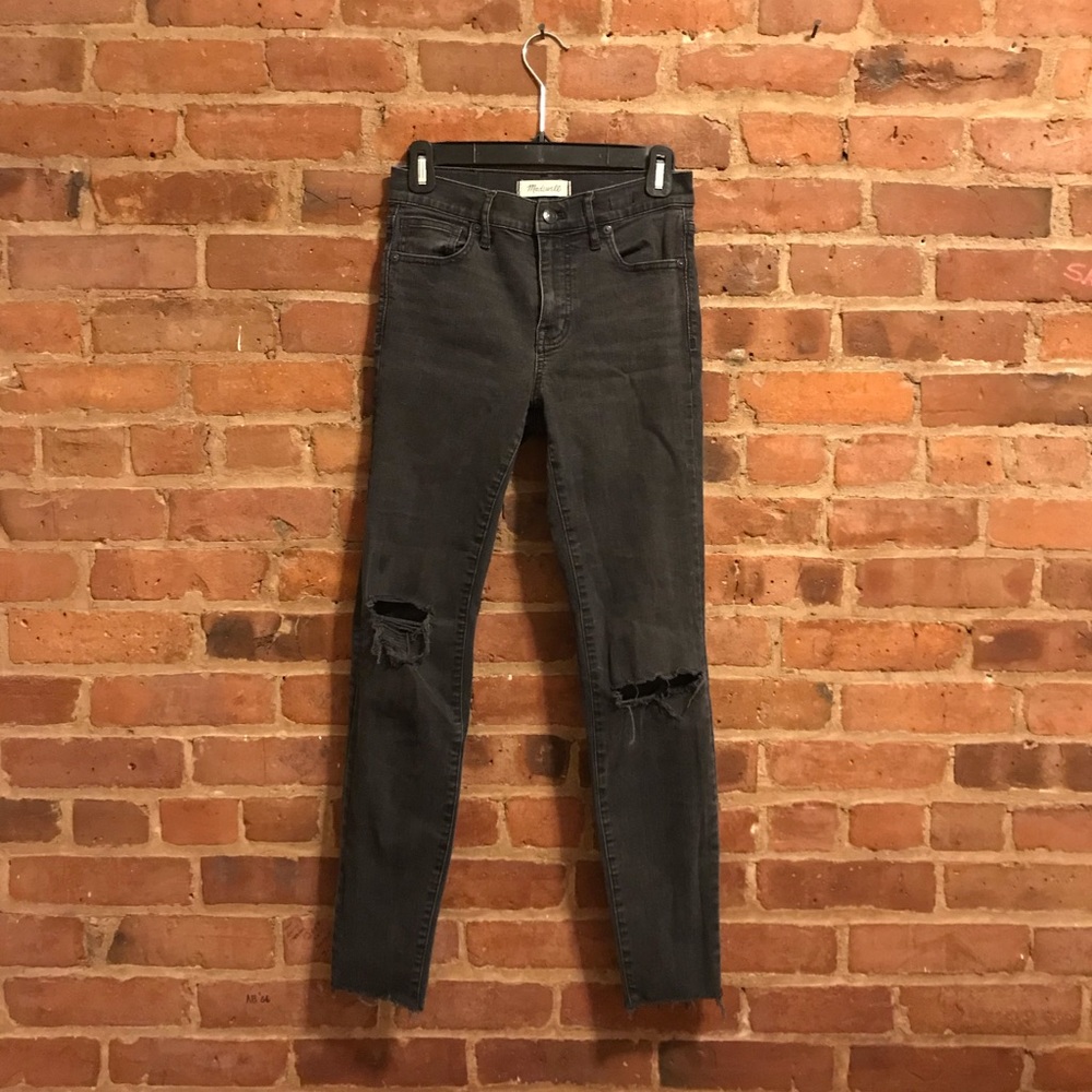 Madewell Black Distressed Denim
